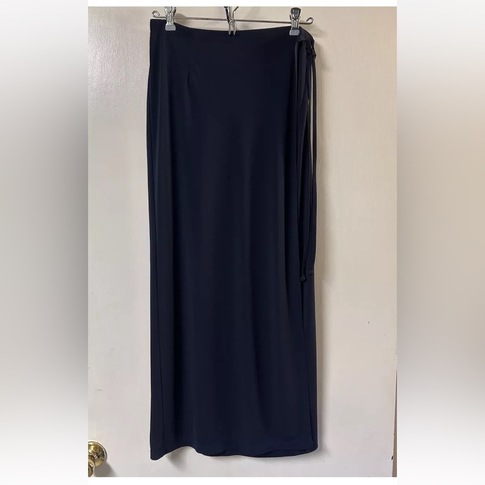 Emma&James Dark Blue Maxi Skirt Wrap Tie Waist Small Minimalist Timeless